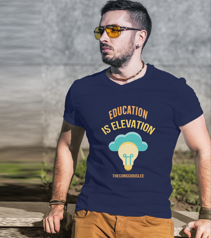 Education Is Elevation The Consciouslee Light Bulb And Cloud T-Shirt