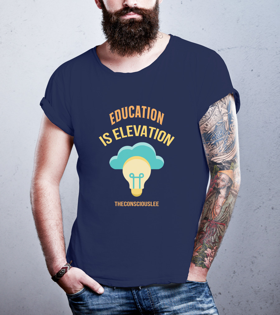 Education Is Elevation The Consciouslee Light Bulb And Cloud T-Shirt