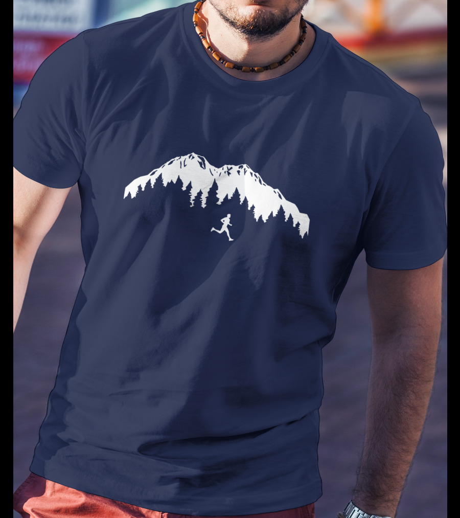 Trail Runner In Mountains Forest T-Shirt