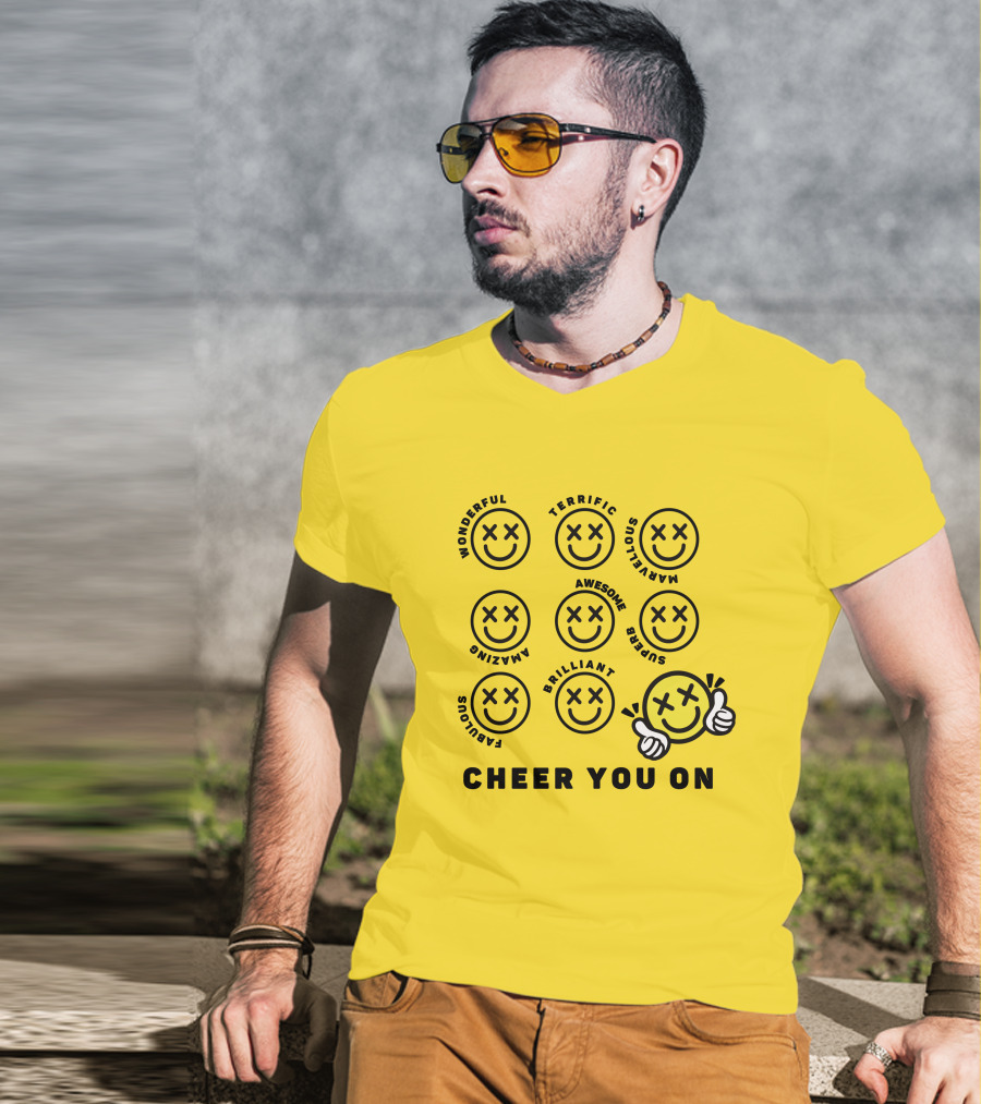 Cheer You On Gulfkanawut Marvelous Fabulous Smiley Faces T-Shirt
