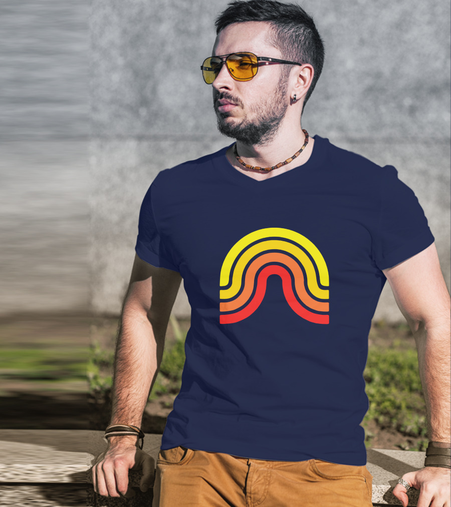 The Geoff Stuff Olden Days Rainbow Logo Geof Flramsey T-Shirt