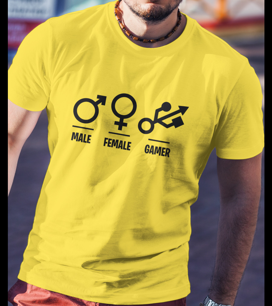 Male Female Gamer USB T-Shirt