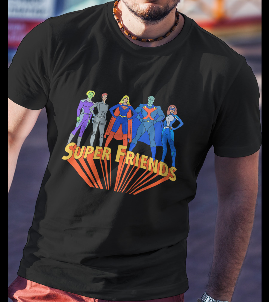 Super Friends Supergirl And Superheroes Team T-Shirt