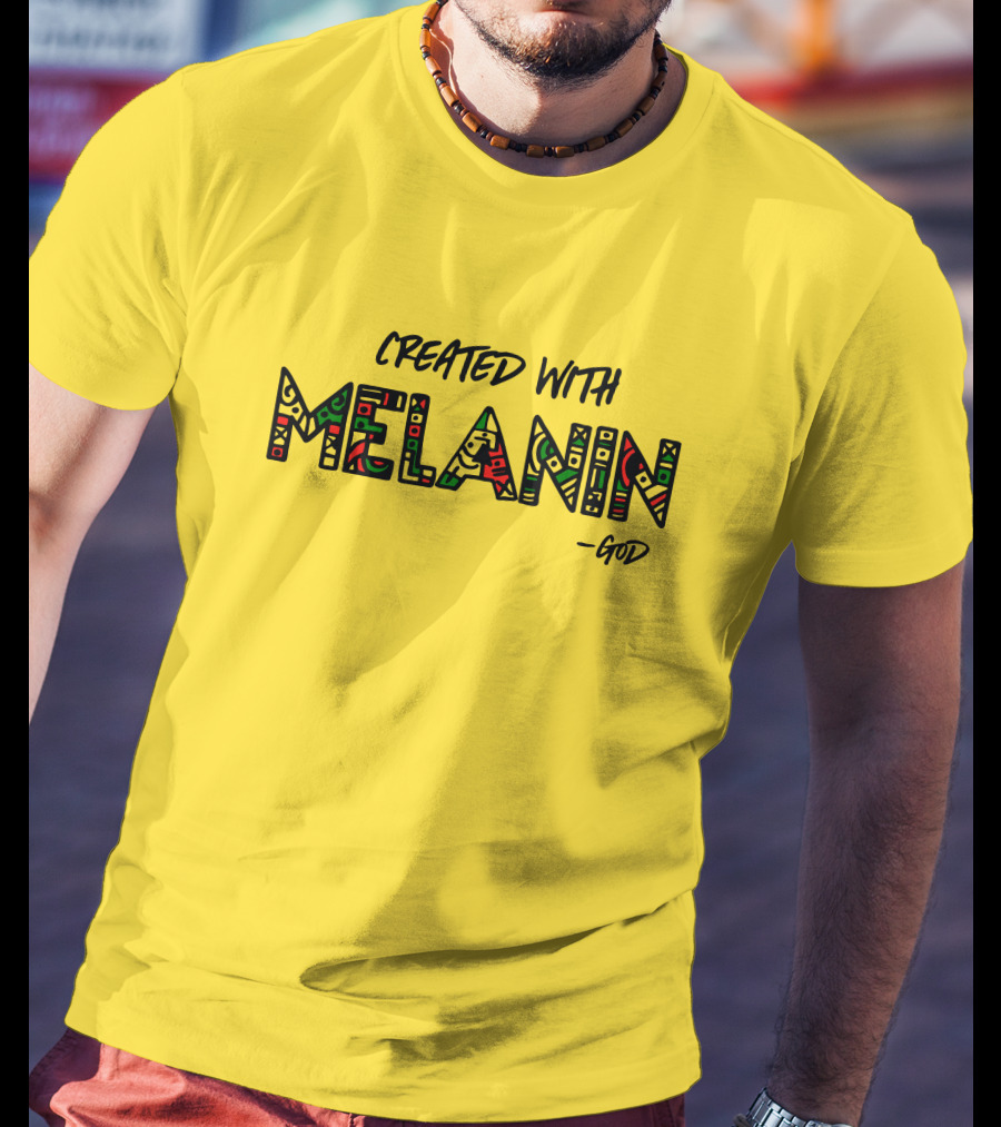 Created With Melanin God African Pattern Empowerment T-Shirt