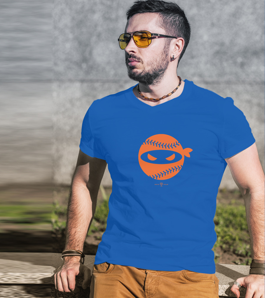 Rotowear Pitching Ninja Baseball Face Taijuan Walker T-Shirt