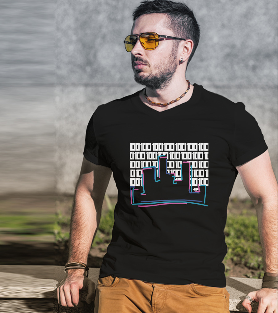 Iconografi Neon Skyline 1010101 Koidoodles T-Shirt