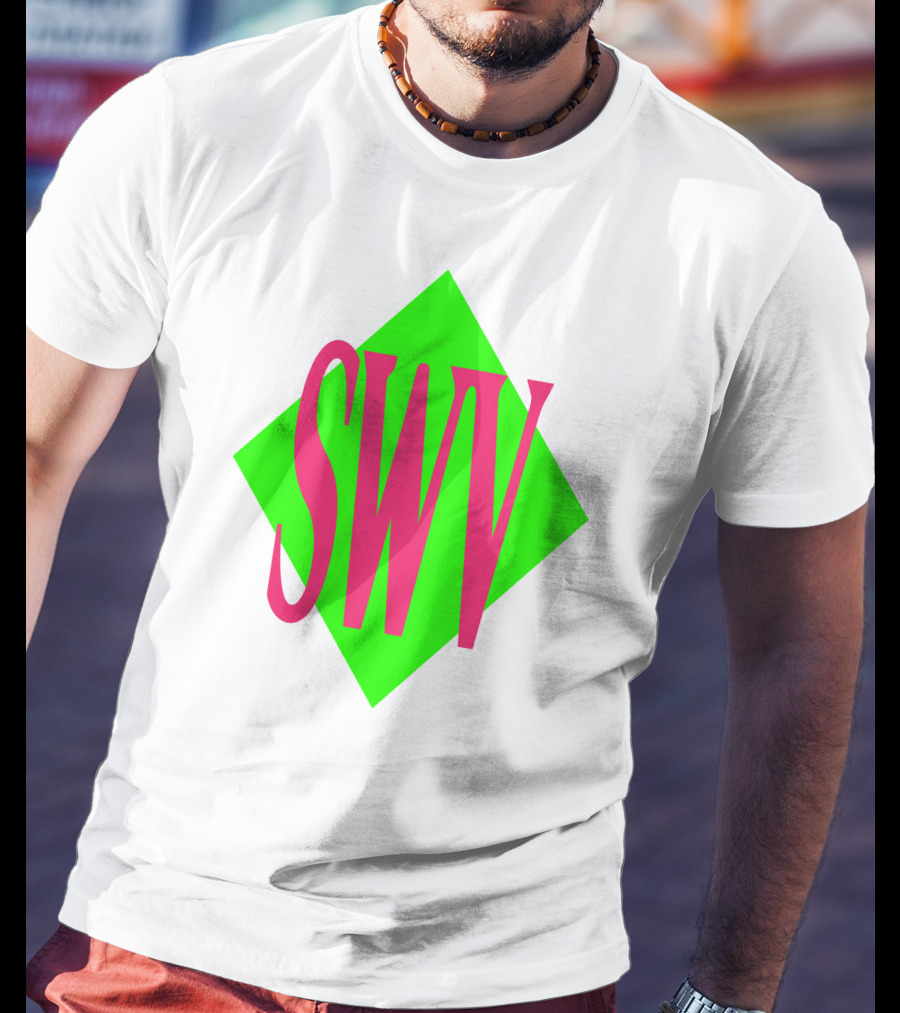 SWV Logo Neon Diamond Pink Green T-Shirt