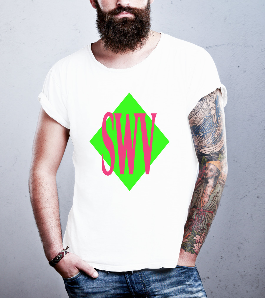 SWV Logo Neon Diamond Pink Green T-Shirt