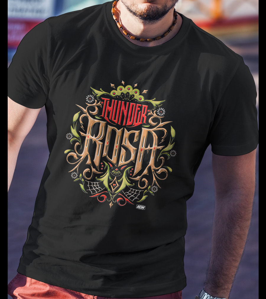 AEW Thunder Rosa Intricate Floral Emblem T-Shirt