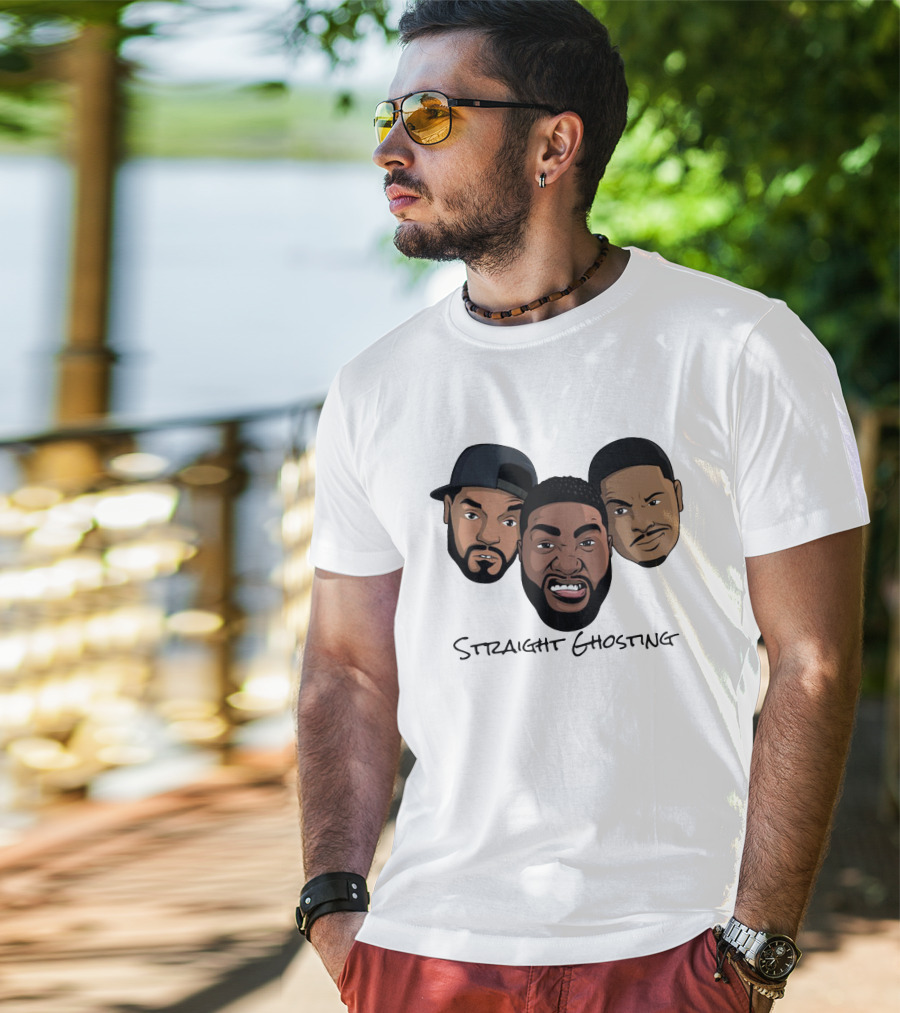 Straight Ghosting Ghost Brothers Faces T-Shirt
