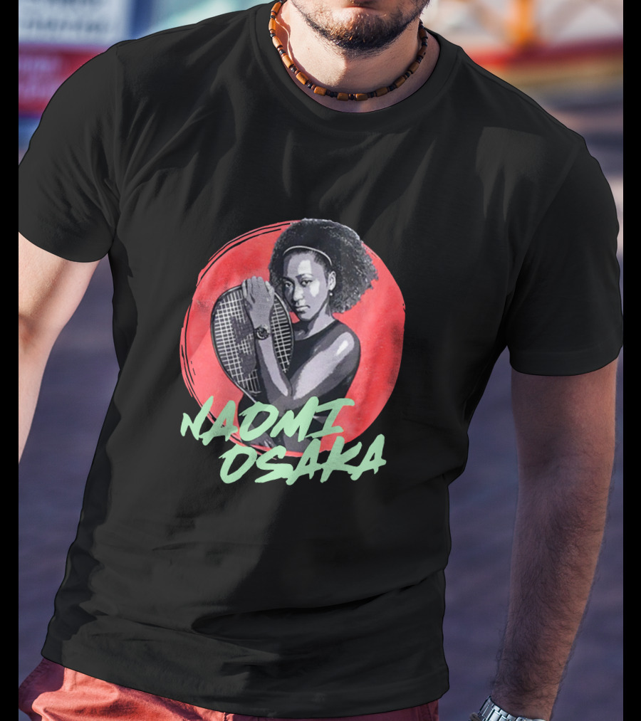Naomi Osaka Tennis Champion Graphic Red Circle Background T-Shirt