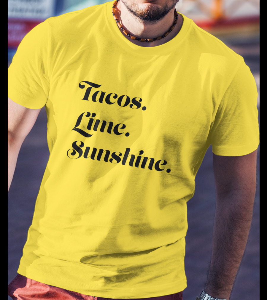 Tacos Lime Sunshine Vibrant Summer Vibes T-Shirt