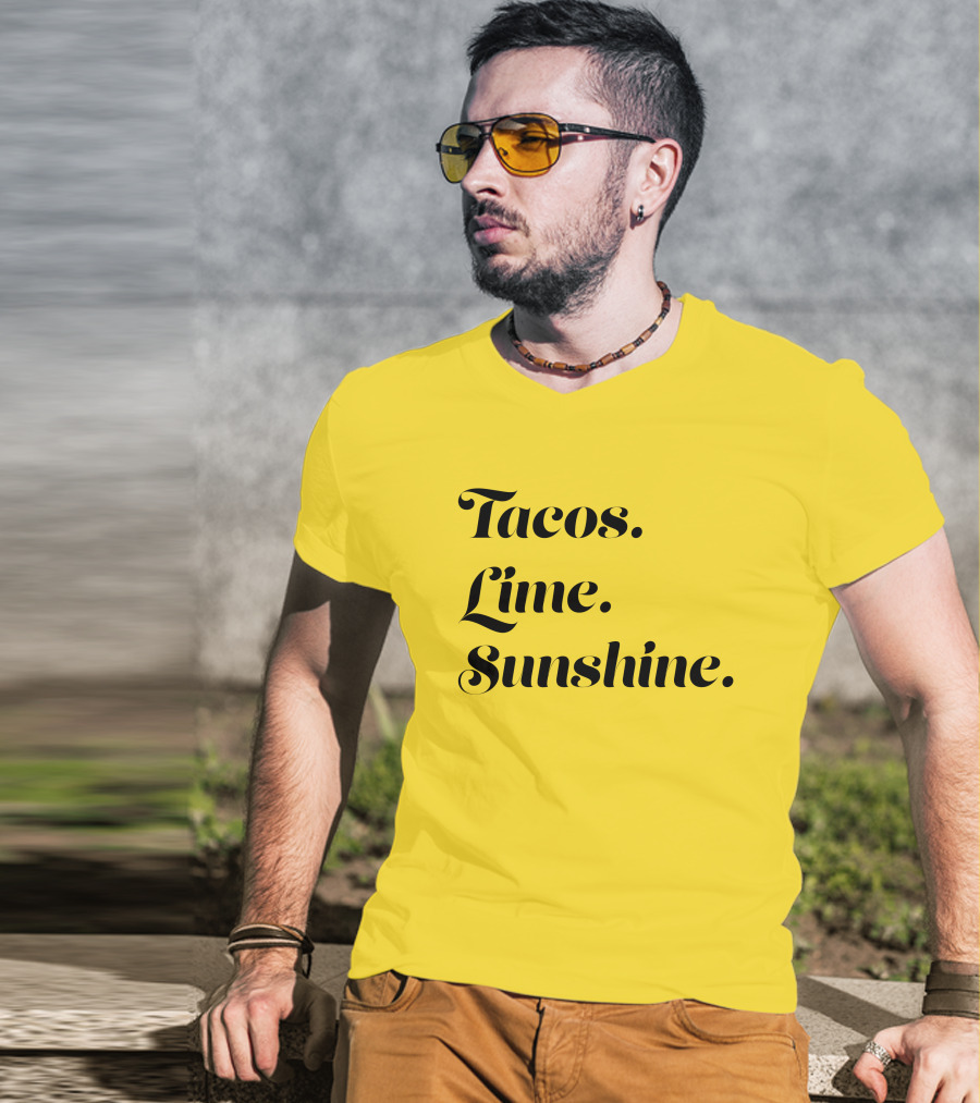 Tacos Lime Sunshine Vibrant Summer Vibes T-Shirt