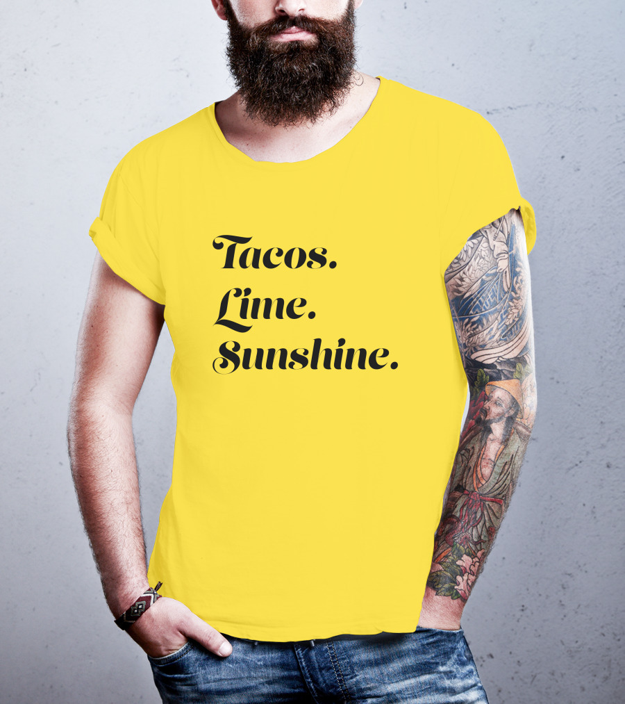Tacos Lime Sunshine Vibrant Summer Vibes T-Shirt