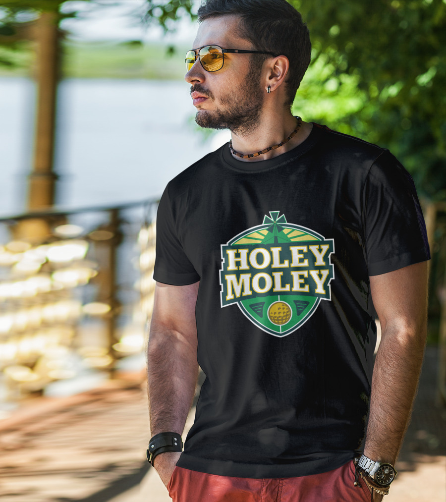 Holey Moley Golf Shield Emblem T-Shirt
