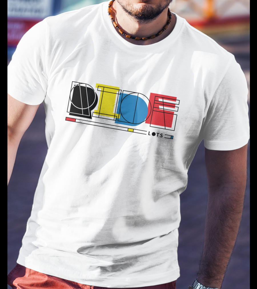 Ride Lots Geometric Multi Color Design Bicycling Shop T-Shirt
