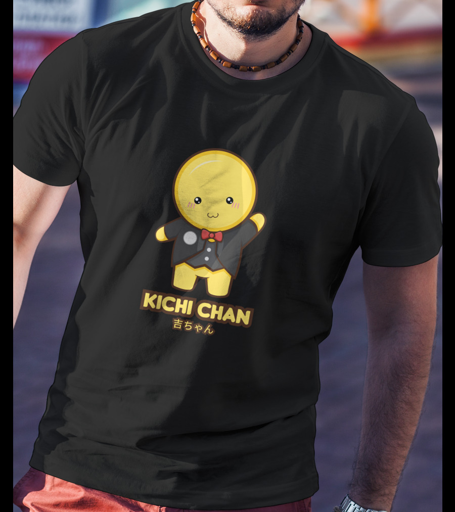 Kichi Chan Cute Character With Bow Tie In Black Suit T-Shirt