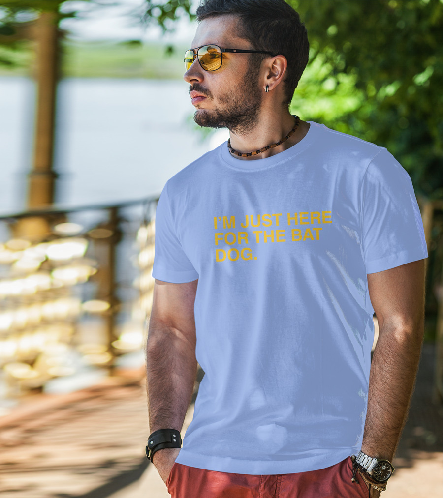 ObviousShirts I'm Just Here For The Bat Dog Statement T-Shirt
