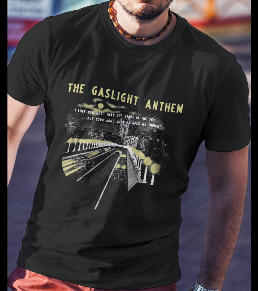 The Gaslight Anthem 1930 Stars In The Sky Bridge Skyline T-Shirt