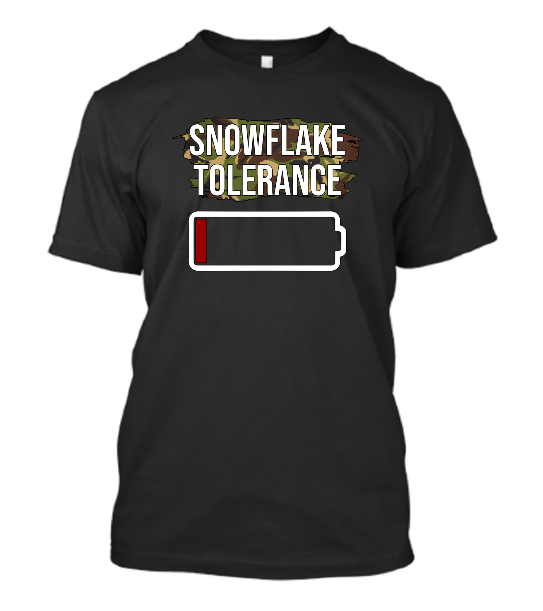 Snowflake Tolerance Low Battery Camouflage Kev Riches T-Shirt