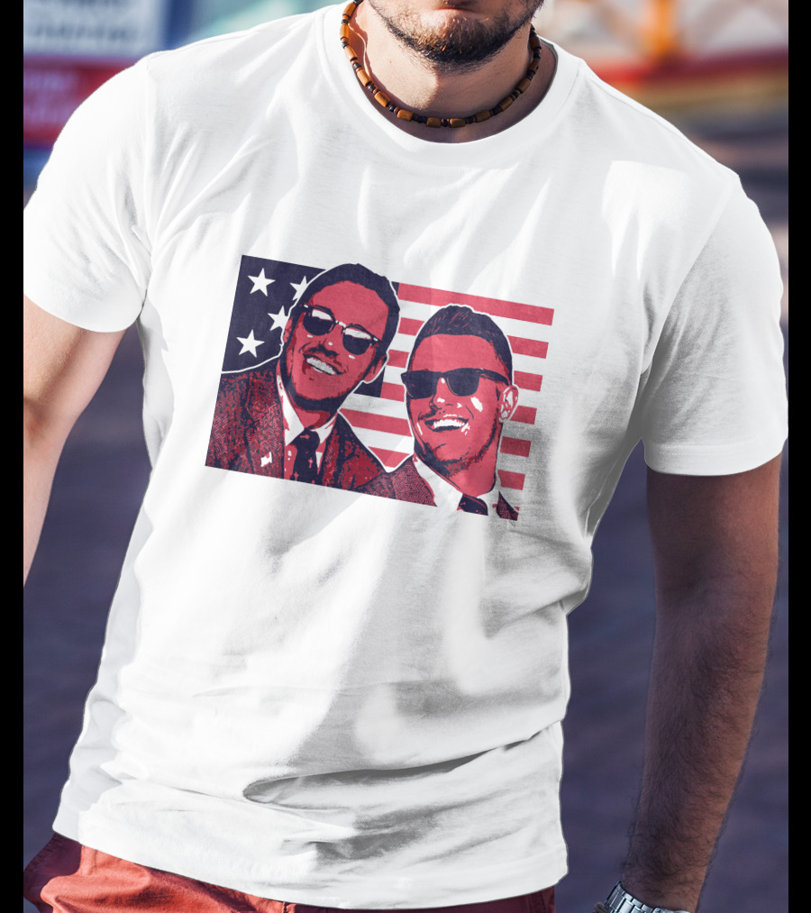Brooks Koepka Merch The Hug USA Flag Sunglasses Smiling T-Shirt