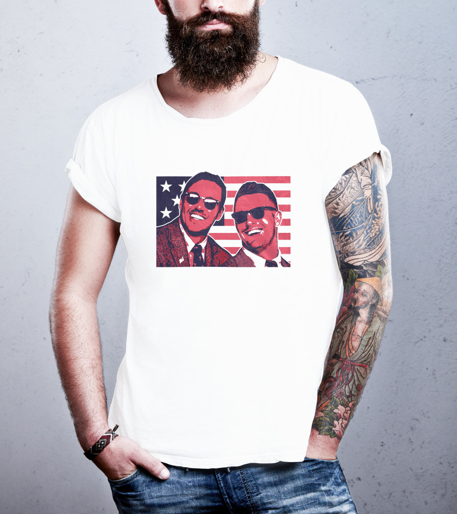 Brooks Koepka Merch The Hug USA Flag Sunglasses Smiling T-Shirt