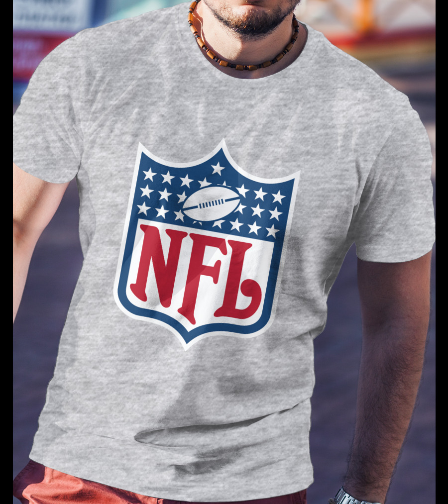 Annie Agar NFL Meeting Football Shield T-Shirt