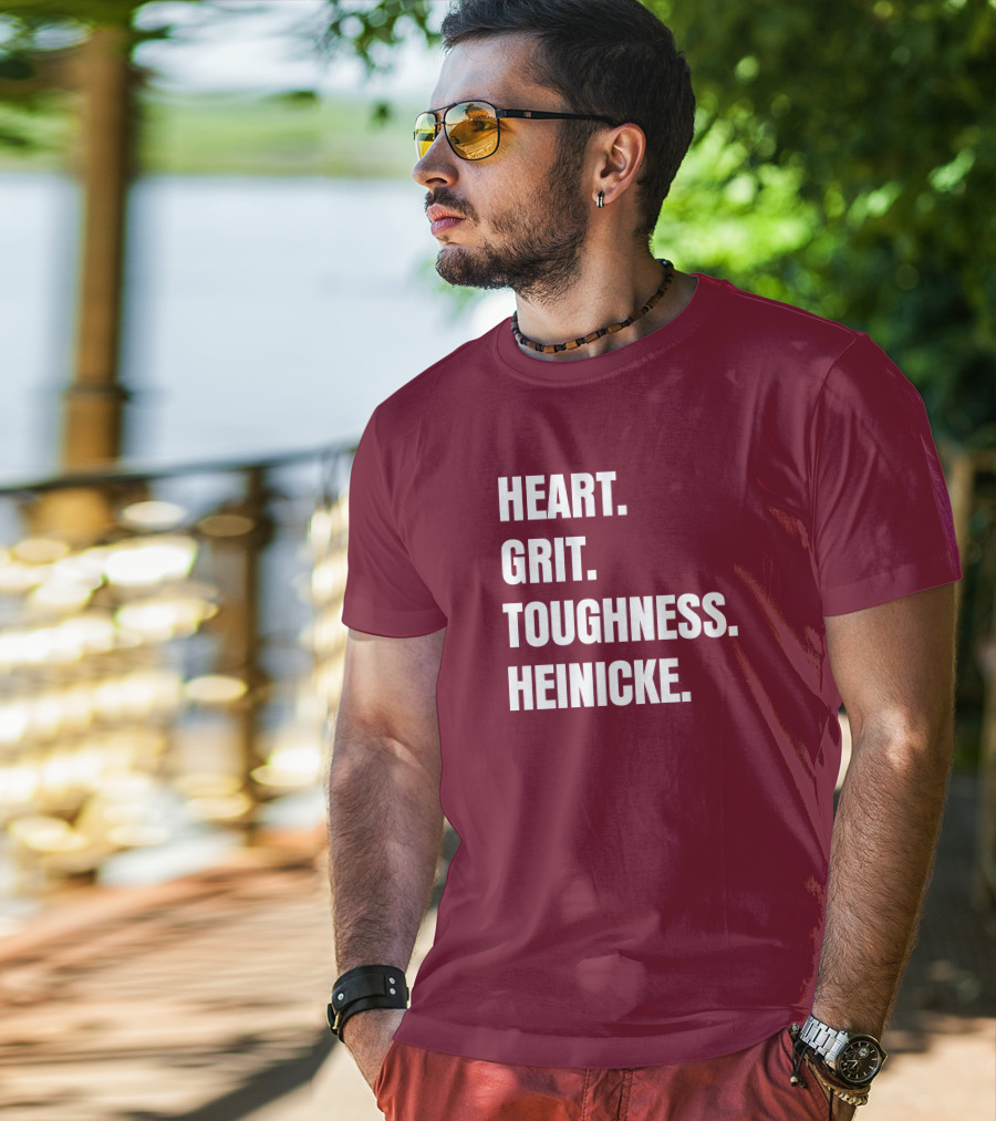 Heart Grit Toughness Heinicke Football Motivation T-Shirt
