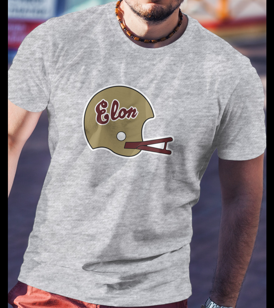 Elon Football Helmet Wes Durham T-Shirt