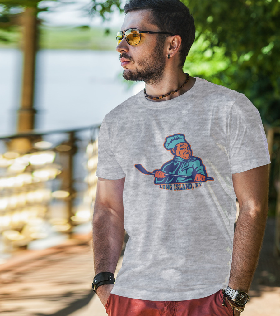 Borrelli's Hockey Long Island NY Chef With Hockey Stick T-Shirt