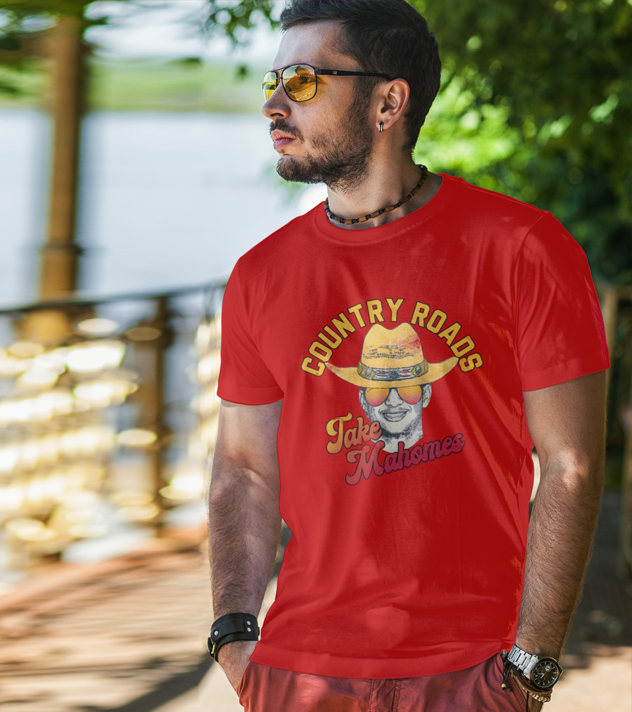 Country Roads Take Mahomes Patrick Mahomes Cowboy Hat Sunglasses T-Shirt