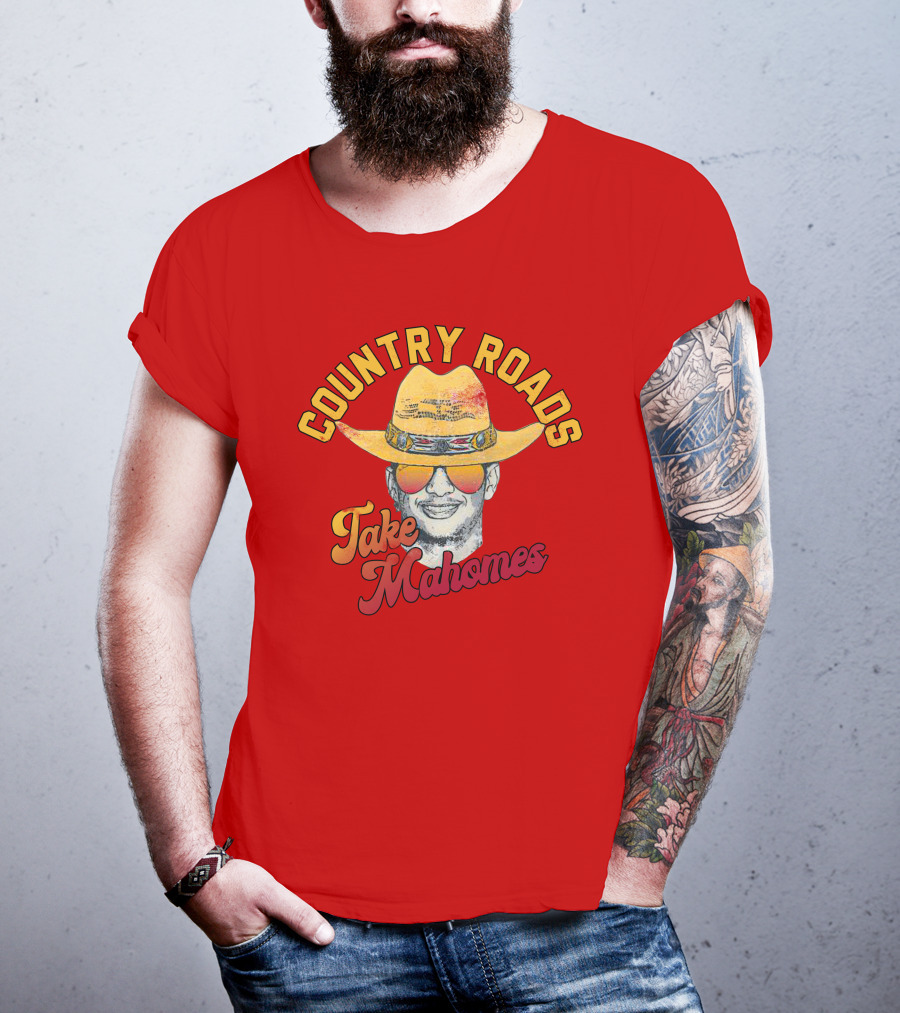 Country Roads Take Mahomes Patrick Mahomes Cowboy Hat Sunglasses T-Shirt