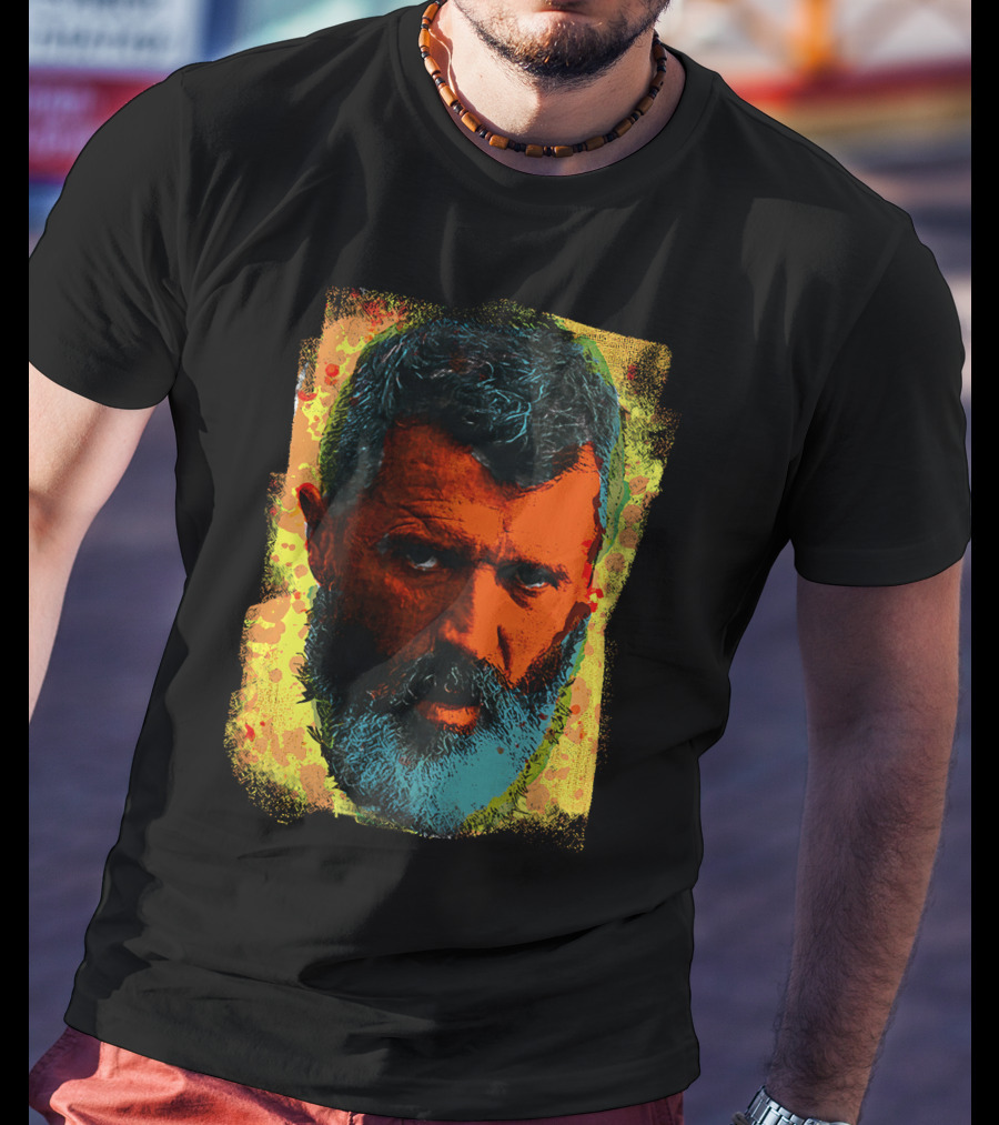 Ian Wright Roy Keane Vibrant Portrait In Colour T-Shirt