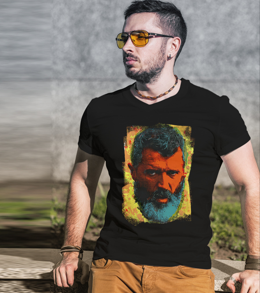 Ian Wright Roy Keane Vibrant Portrait In Colour T-Shirt