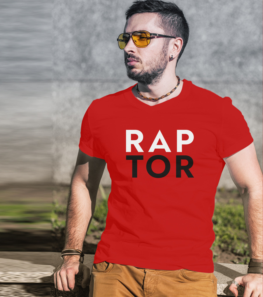 J.E. Skeets Raptor Jeskeets Raptors RAPTOR Red Black White T-Shirt