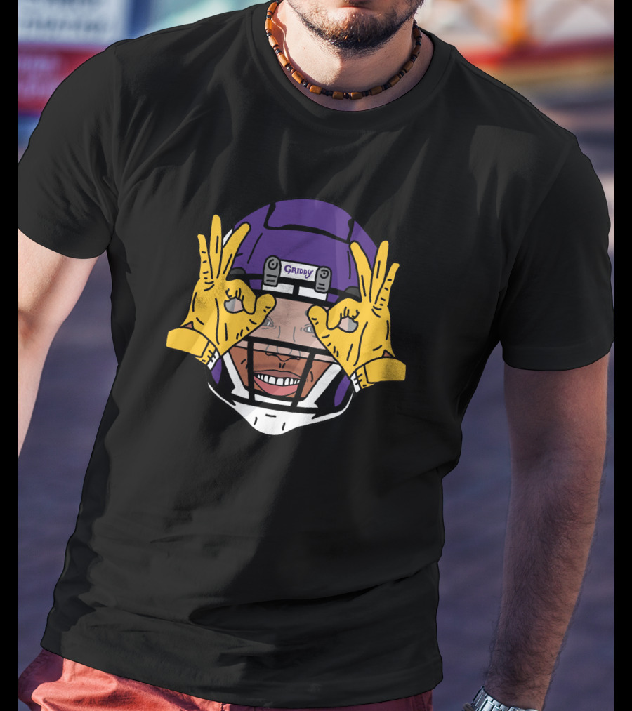 Vikings Justin Jefferson Griddy Helmet Gesture T-Shirt