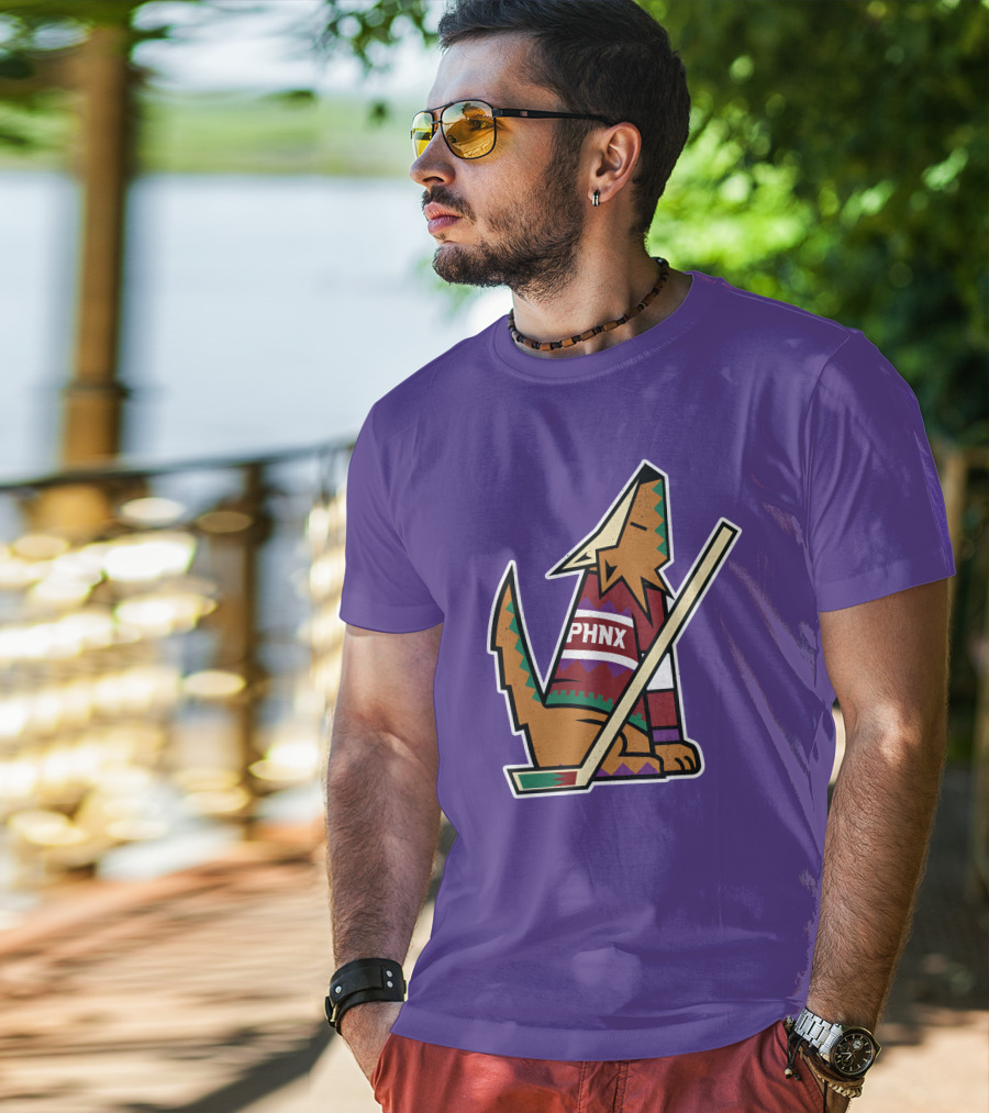 Phnx Locker Merch PHNX Howling Coyote Hockey Stick T-Shirt