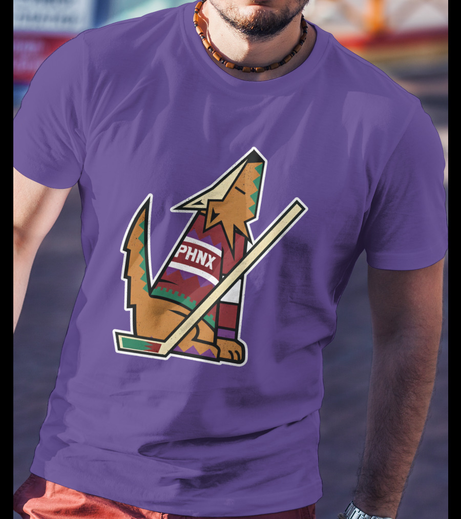 Phnx Locker Merch PHNX Howling Coyote Hockey Stick T-Shirt