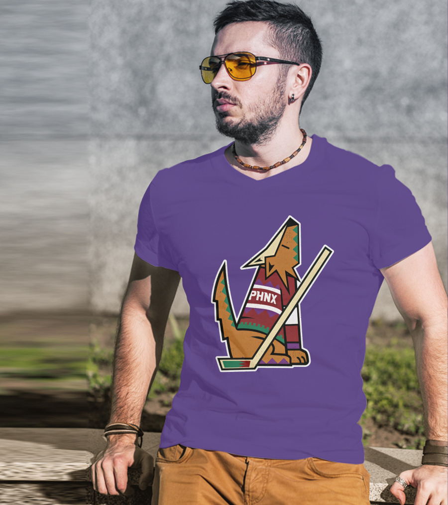Phnx Locker Merch PHNX Howling Coyote Hockey Stick T-Shirt