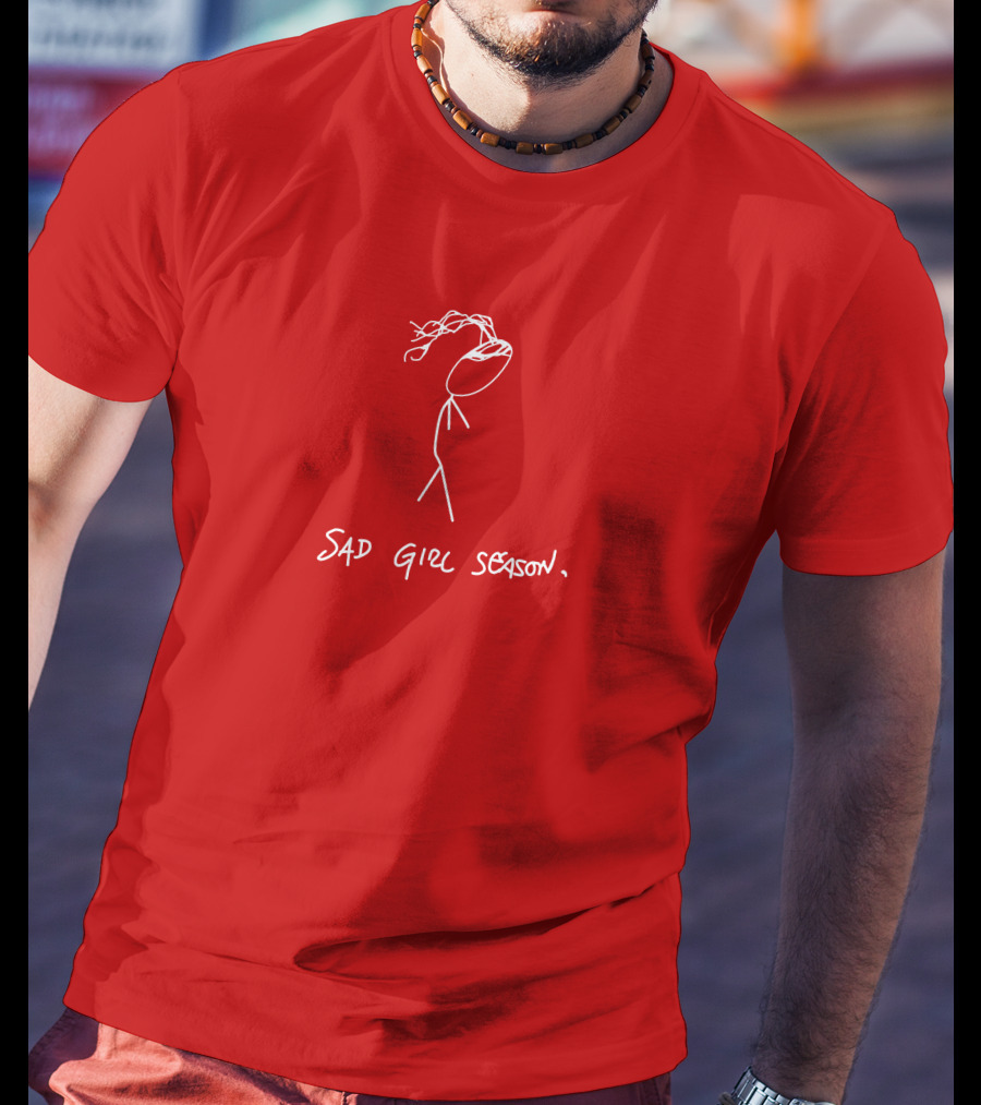 Sad Girl Season Stick Figure Drawing T-Shirt