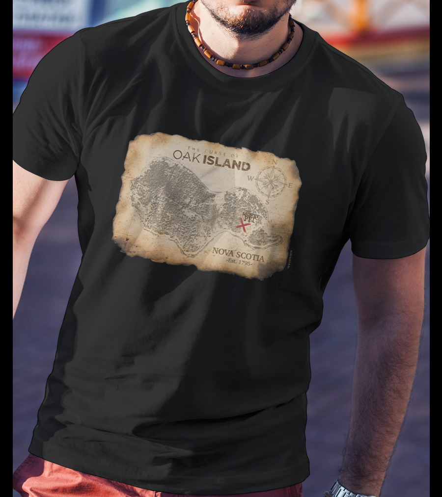 The Curse Of Oak Island Nova Scotia Money Pit Map T-Shirt