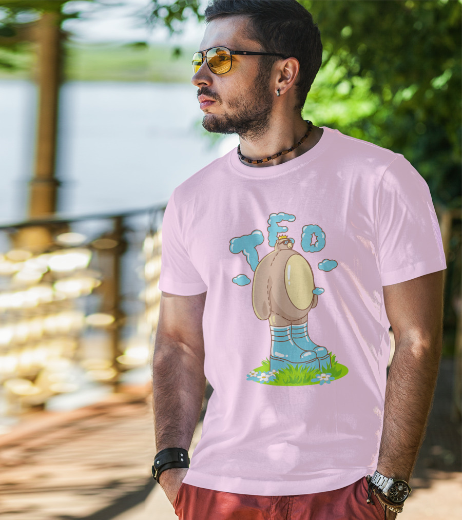 Eret Merch Ted Character With Crown And Boots Standing On Grass T-Shirt