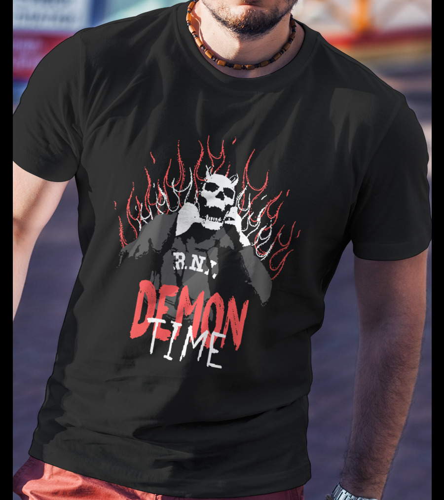 Rich And Lonely Merch Demon Time R.N.L. Skull Flames T-Shirt