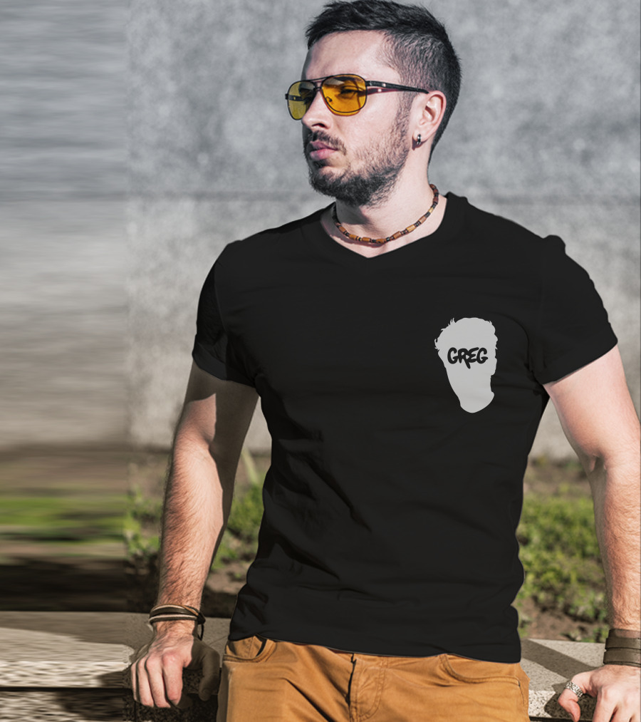 Danny Gonzalez Merch Greg Text Silhouette Pigment Dyed T-Shirt