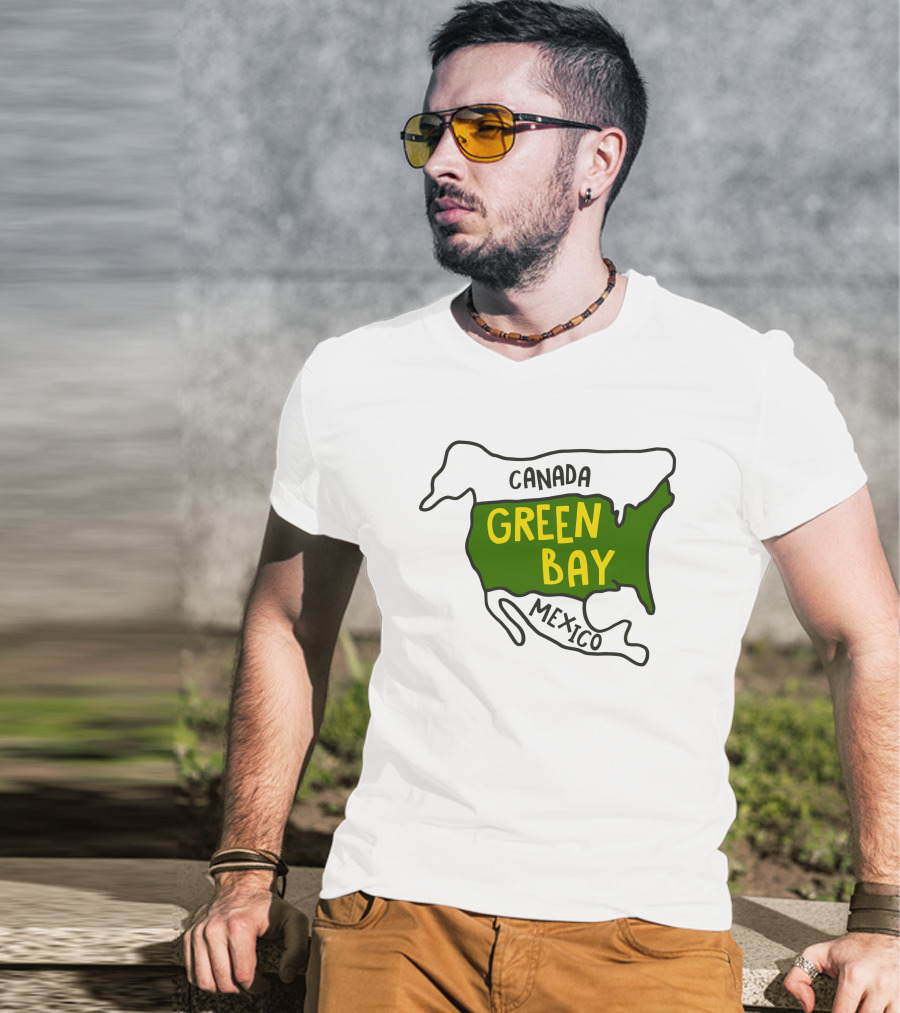 Green Bay Canada Mexico Map T-Shirt