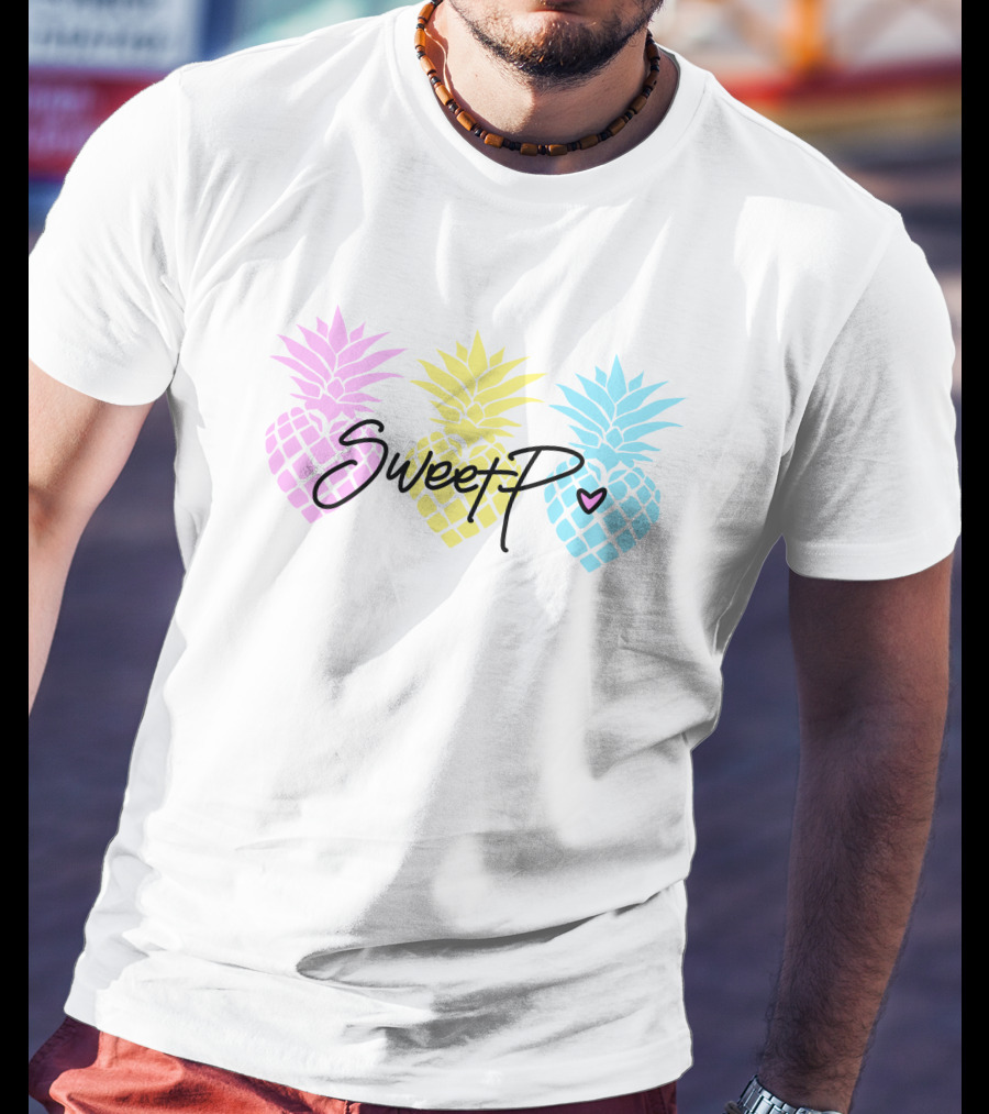Sweet P Merchlabs Pineapple Trio Pastel Colors T-Shirt