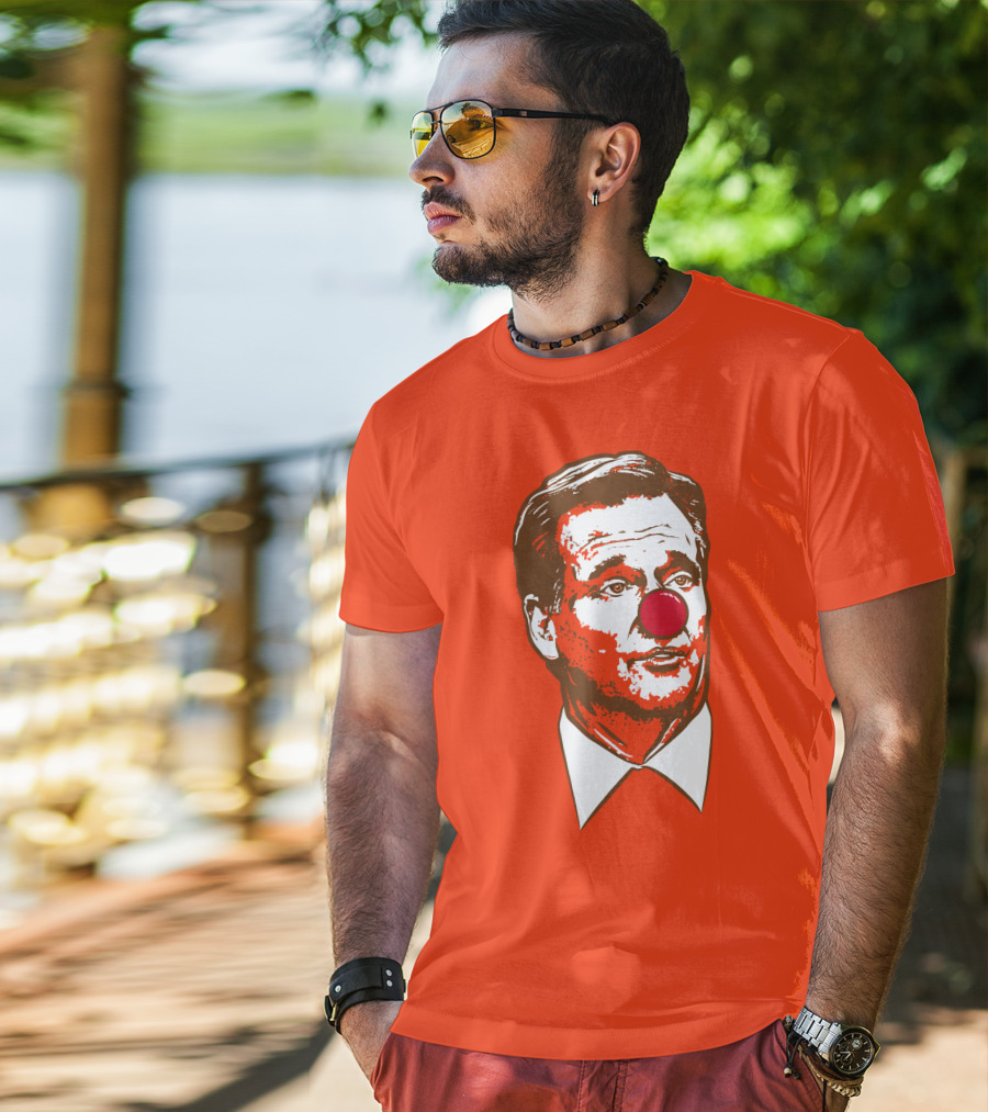 Cle Clown NFL Roger Goodell Red Nose Satire T-Shirt