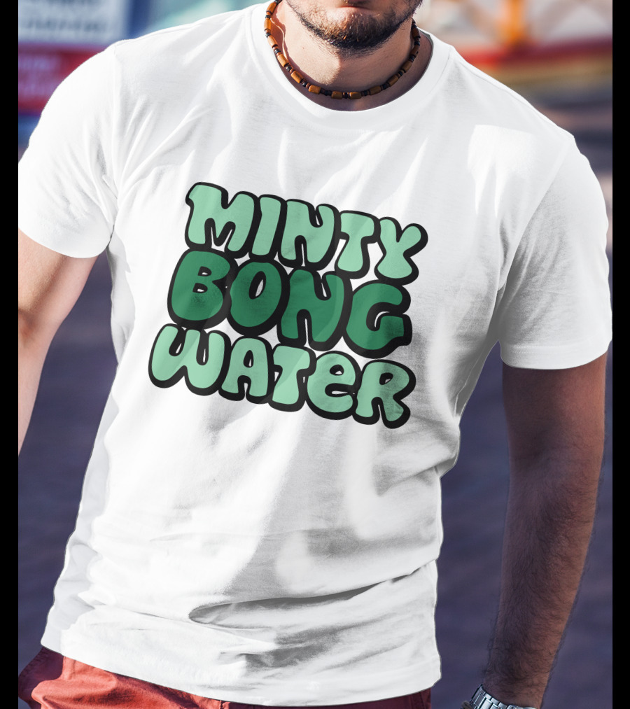 Minty Bong Water Shop Merch Mint Green Typography T-Shirt