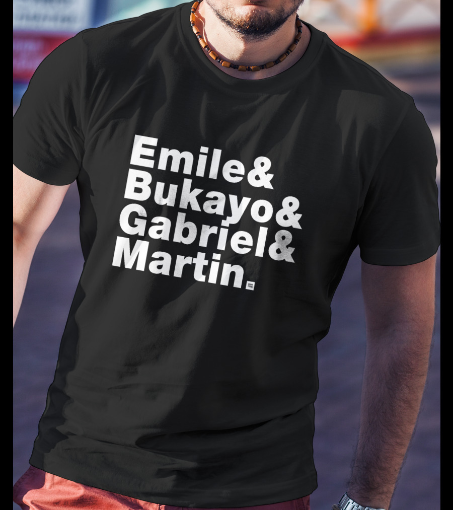 Emile Bukayo Gabriel Martin Arsenal Football Players Fan Listing T-Shirt