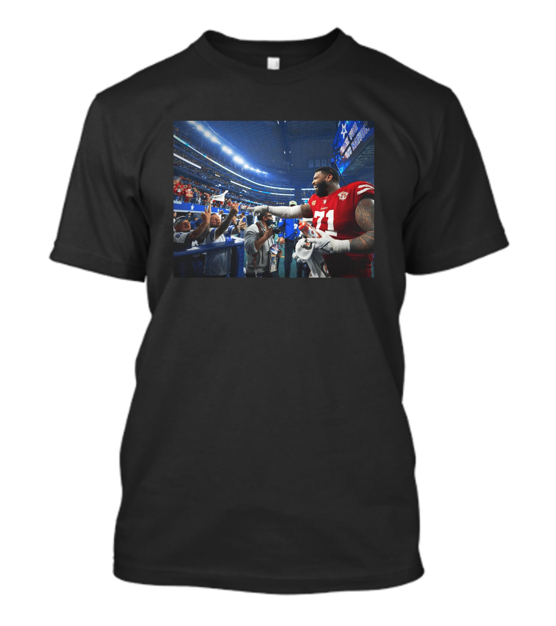 Cowboys Fans Interacting With Trent Williams At Stadium Event T-Shirt